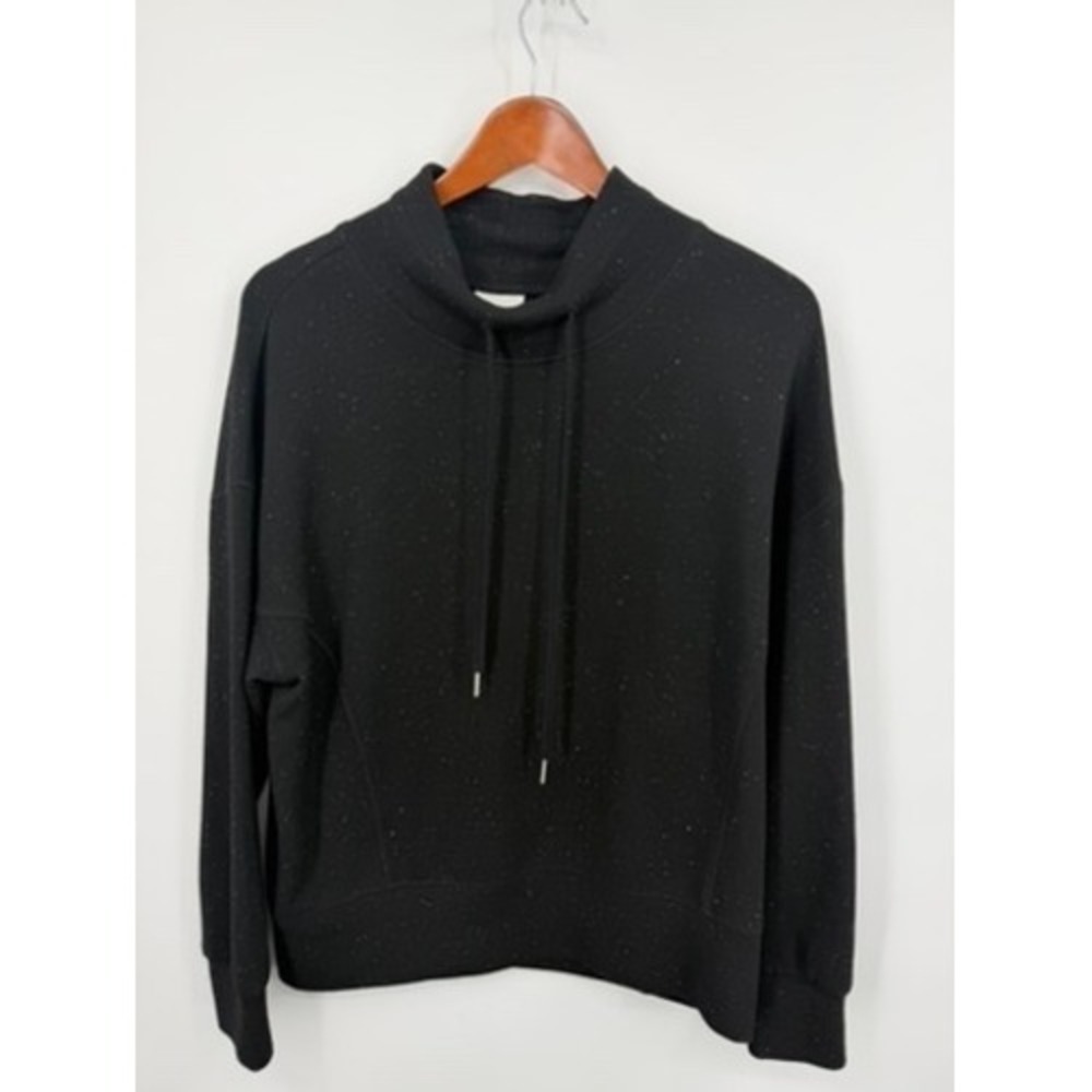 Varley Oakdale DoubleSoft Speckled Funnel Neck Sweatshirt Black Small VAR01897